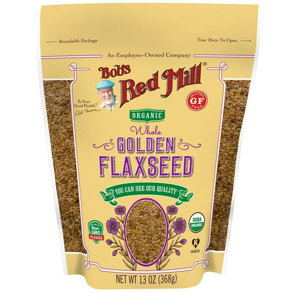 Bob's Red Mill Organic Golden Flaxseed 13 oz Pack of 2