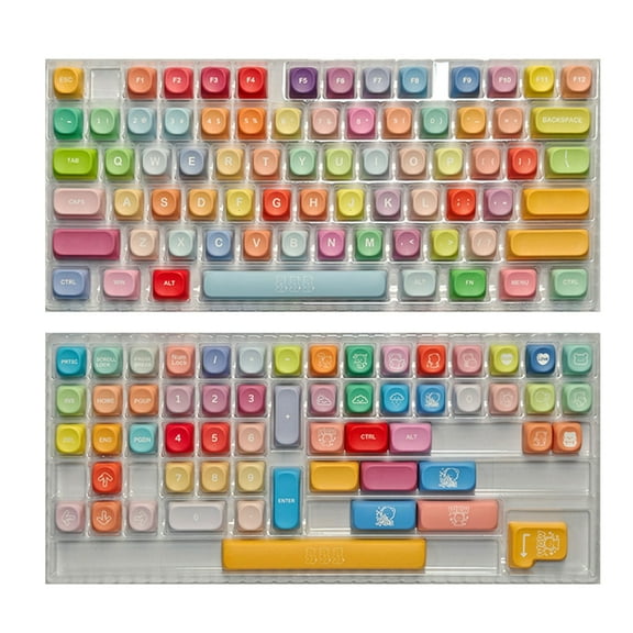 132Key Dyes Sublimated PBT Colorful Keycap Set For MX Mechanical Keyboards MOA Profile AntiShine