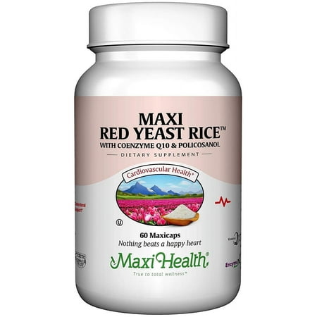 Maxi Health Red Yeast Rice Complex 600 mg – Heart & Cholesterol Support – 60 Vegetarian Capsules – Kosher
