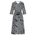 thumbnail image 2 of Vestido de Verano para Mujeres Impreso Cuello de Vuelta de Manga de Tres Cuartos, Estilo de Ocio de Moda para Ocasional, Fiesta Y Vacaciones, 2 of 5