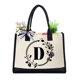thumbnail image 5 of Bolsa de lona Letras Flor Portátil Playa Hombro Bolsas de compras (D) Likrtyny Para Estrenar, 5 of 8