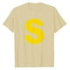thumbnail image 1 of Camiseta de carnaval amarilla con la letra S - Corte ajustado, poliéster suave, transpirable, para primavera/verano/otoño - Tallas S-XXXL, 1 of 2
