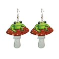 thumbnail image 1 of Pendientes colgantes YONGSHENG con forma de seta colorida de madera para mujer, 1 of 5