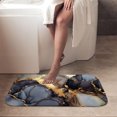 thumbnail image 4 of 1pc Marble with Gold Inlay Absorbent Non-Slip Bathroom Thickened Flannel Rug Decor,Soft,Quick Drying,Suitable For Indoor/outdoor Use,Bathrooms,Bedrooms,Kitchens,Terrace,Laundry Rooms,16"x24", 4 of 9