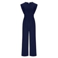 thumbnail image 4 of EaskTriop Womens Summer Wide Leg Jumpsuits Flowy High Waisted Palazzo Pants Sleeveless Casual Beach Vacation Lounge Outfits with Pockets Trousers, 4 of 6