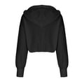 thumbnail image 5 of KIHOUT Women's V-Neck Pullover Zipper Pocket Tops Long Sleeve Hooded Blouse Sweatshirt, 5 of 8