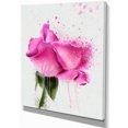 thumbnail image 2 of Beautiful Pink Rose Watercolor - Floral Canvas Art Print, 2 of 4