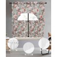 thumbnail image 2 of Pink Green Spring Floral Swag Kitchen Curtains Sets for Windows 24 Inch Length, Vintage Botanical Summer Short Window Curtain Panels Swags Valances and Tiers 3 Piece Set for Cafe/Dining Room, 2 of 5