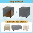 thumbnail image 4 of Housse Extensible pour Ottoman Rectangulaire Longueur 33 Pouces-40 Pouces, Moyen, Gris Foncé, 4 of 6