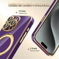 thumbnail image 5 of Dteck Screen Protector Case for iPhone 15 Pro Max,Magnetic Plating TPU Case Lens Camera Protector Mag-Safe Invisible Stand Shockproof Back Cover,Darkpurple, 5 of 9