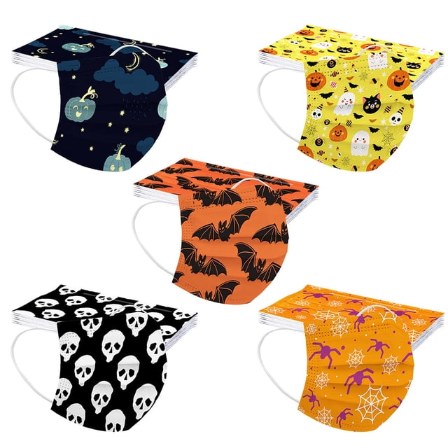 De Cubiertas Faciales Para Niños De Una Sola Vez De Halloween, 3 Capas, Cubiertas Bucales Transpirables Para Niños, Para La Escuela, Al Aire Libre, Halloween 50 Uds. Yuarrent HA038031-00