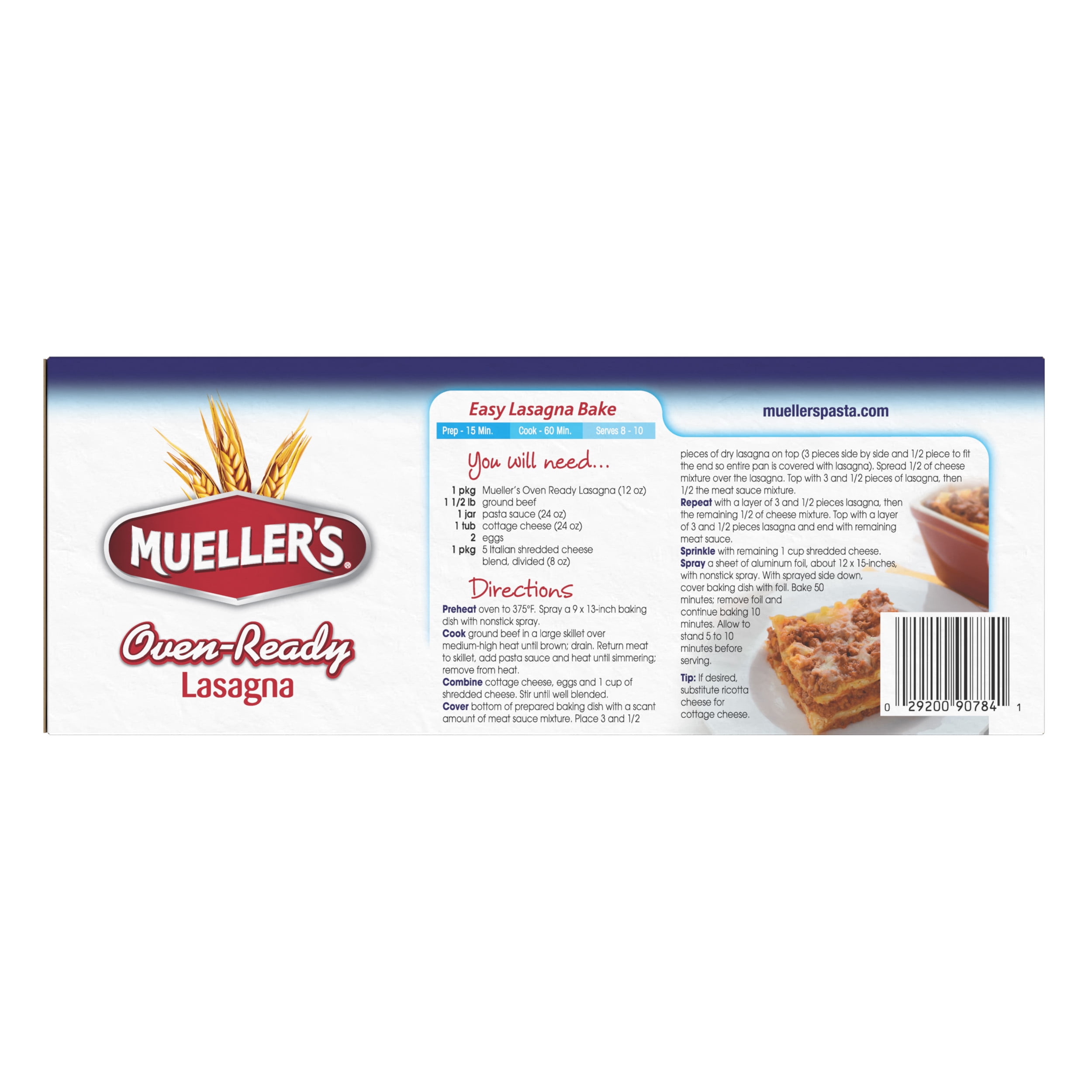 Mueller's Oven-Ready Lasagna, 12 oz, No boiling required - Walmart.com
