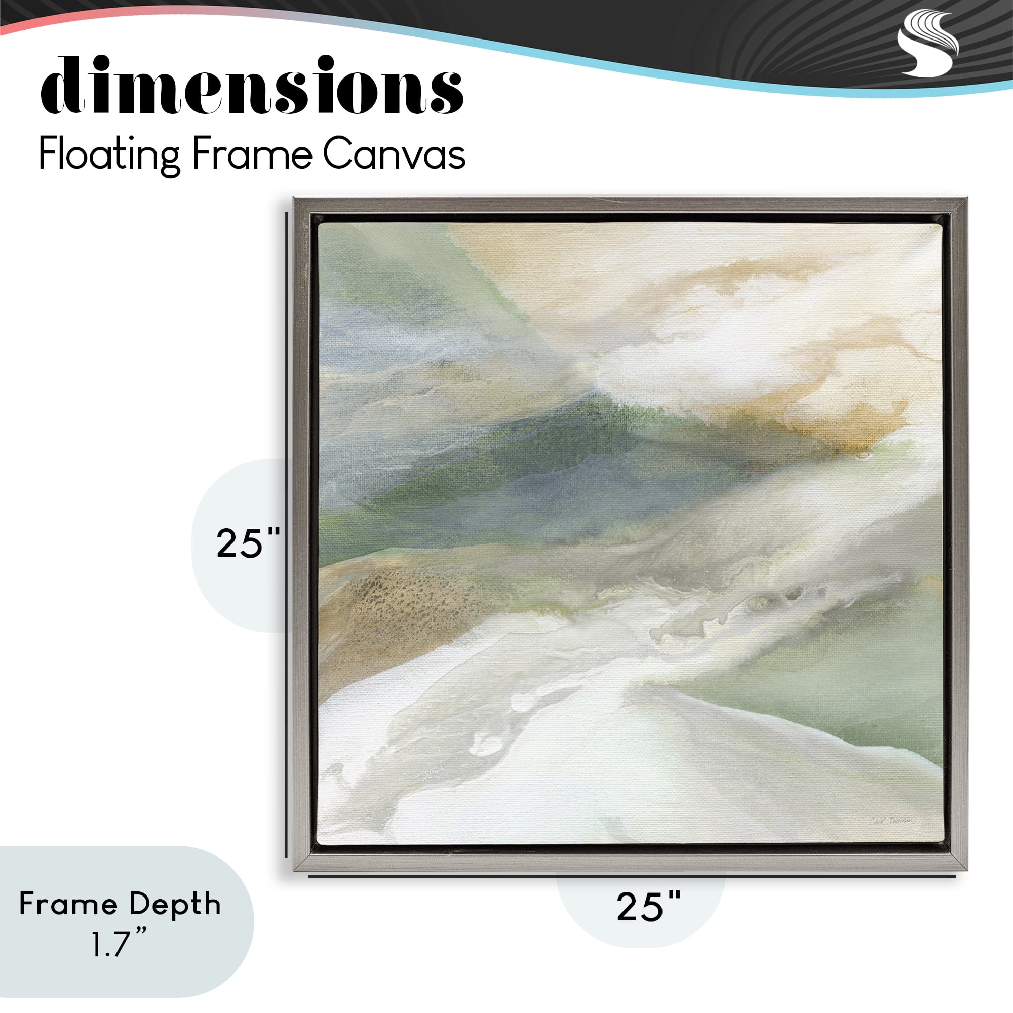 Stupell Industries Serene Mist Over Rolling Fields Gray Framed Floater Canvas Wall Art, design by Carol Robinson