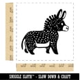 thumbnail image 2 of Cute Chubby Donkey Mule Self-Inking Rubber Stamp Ink Stamper - Blue Ink - Large 1-1/2 Inch, 2 of 7