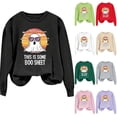 thumbnail image 2 of Fengactive Womens Halloween Sweatshirt Long Sleeve Crewneck Funny Boo Sheet Ghost Graphic Pullover Top Loose Fit, 2 of 4