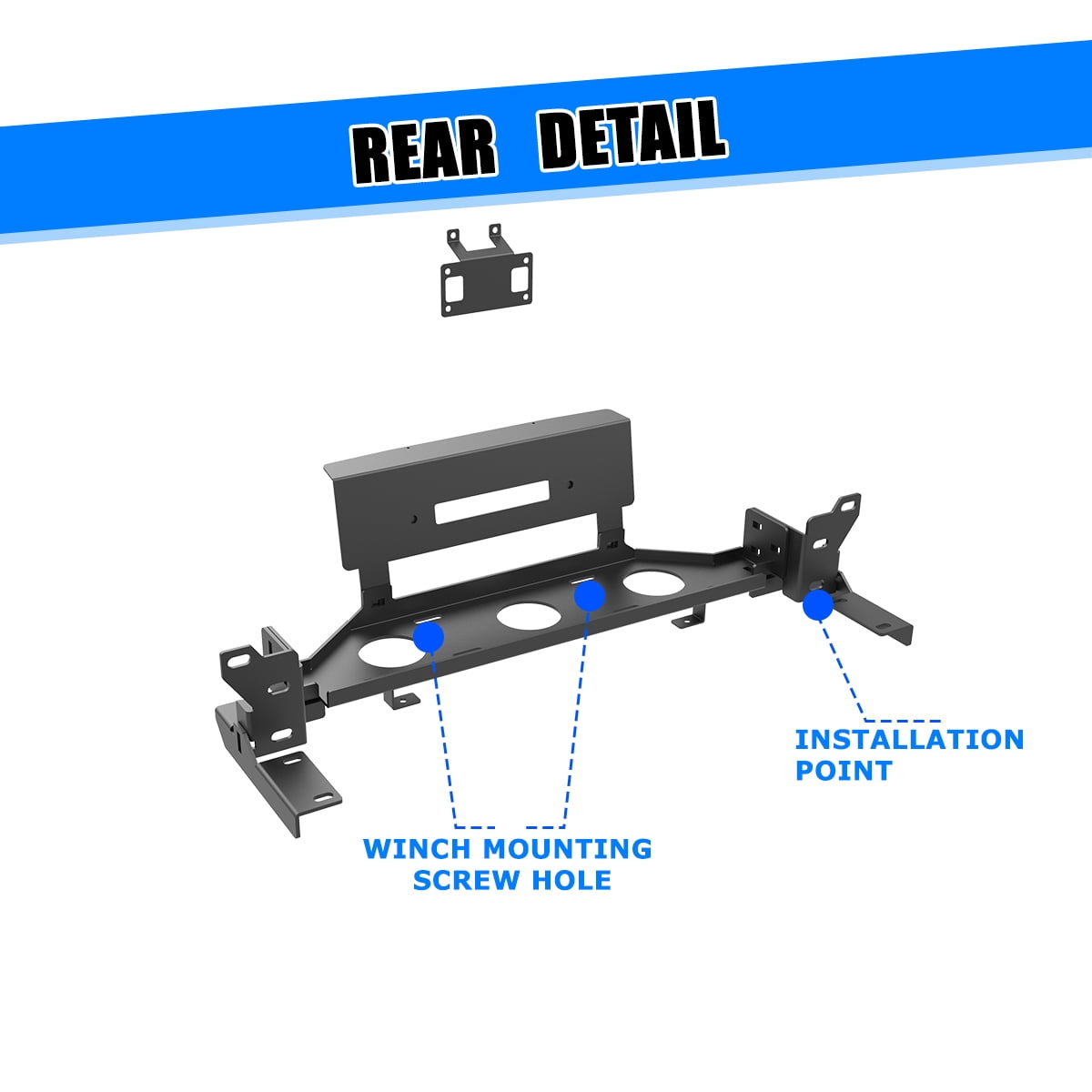 Heavy Duty Steel Front Bumper Winch Plate Fit for Nissan Frontier 2022 2023 2024,w/Licence Plate Bracket,Black Powder Coated