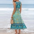 thumbnail image 5 of QUNYINEY Long Sundresses for Women Beach Flowy Floral Sleeveless Tank Dress A Line Loose Fit Summer Crew Neck Dresses, 5 of 5
