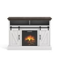 Whalen Allston Barn Door Fireplace TV Stand for TVs up to 58", White