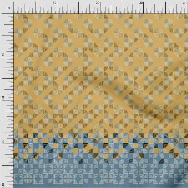 oneOone Viscose Chiffon Pale Orange Fabric Geometric Panel Sewing Material Print Fabric By The Yard 42 Inch Wide