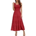 thumbnail image 2 of GUACER Maxi Dresses for Women Smocked Sleeveless Tiered Long Summer Dress Casual Flowy A-Line Beach Vacation Boho Outfits, 2 of 7