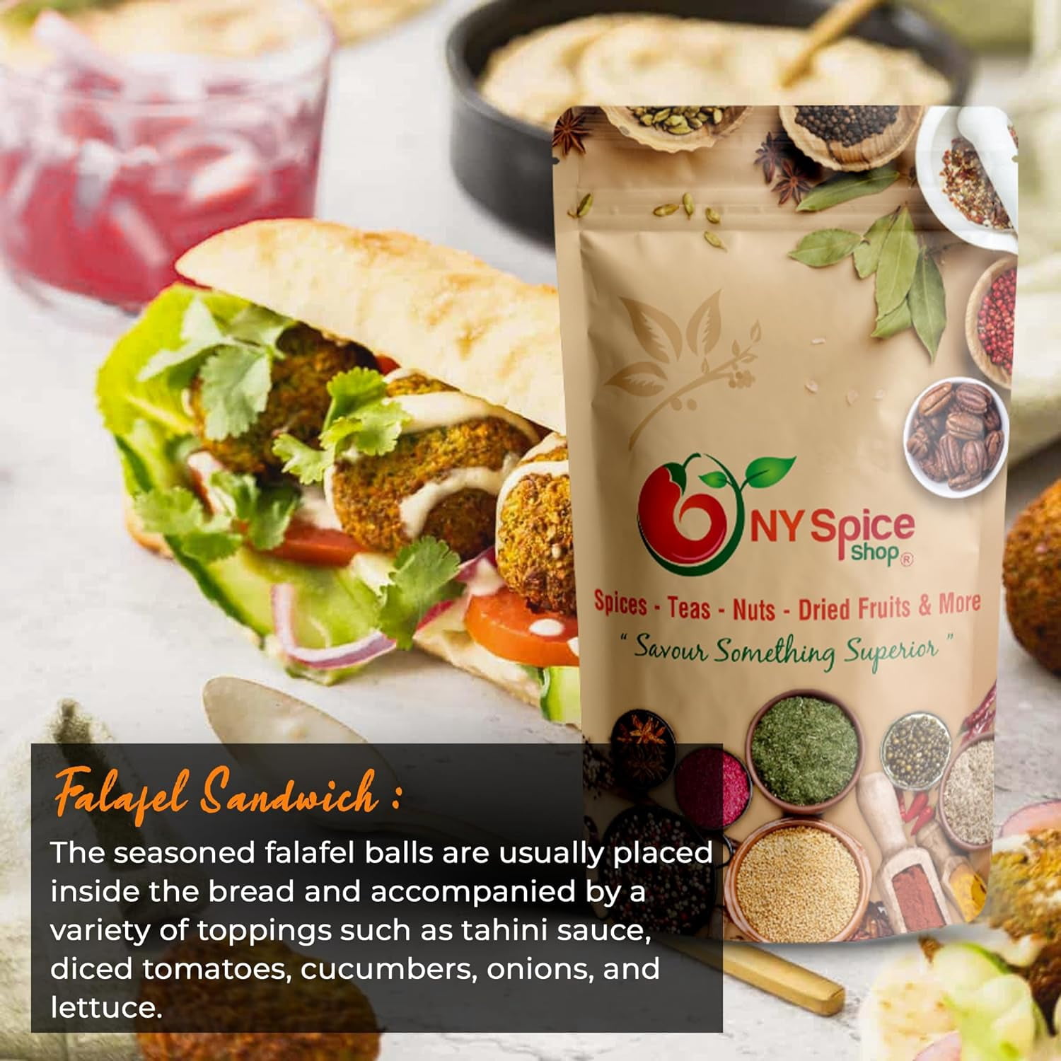 NY SPICE SHOP Falafel Seasoning Mix - 1 Pound - Seasoning Blend - Falafel Powder Mix
