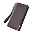 thumbnail image 1 of FRCOLOR Men Use Wallet Multifunctional Men Use Wallet Long Zipper Purse Large Capacity Storage Bag Coffee,7.68"X4.13"X1.38", 1 of 4