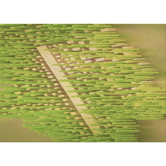 Ahgly Company Indoor Rectangle Patterned Dark Yellow Green Area Rugs, 5' x 7'
