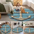 thumbnail image 6 of Nautical Anchor Round Area&nbsp;Rug 3.3ft Vintage Style Non-Slip&nbsp;Washable Circle Rugs Soft Felt Indoor Floor Mat for Bedroom Kitchen Living Room Bathroom, 6 of 9