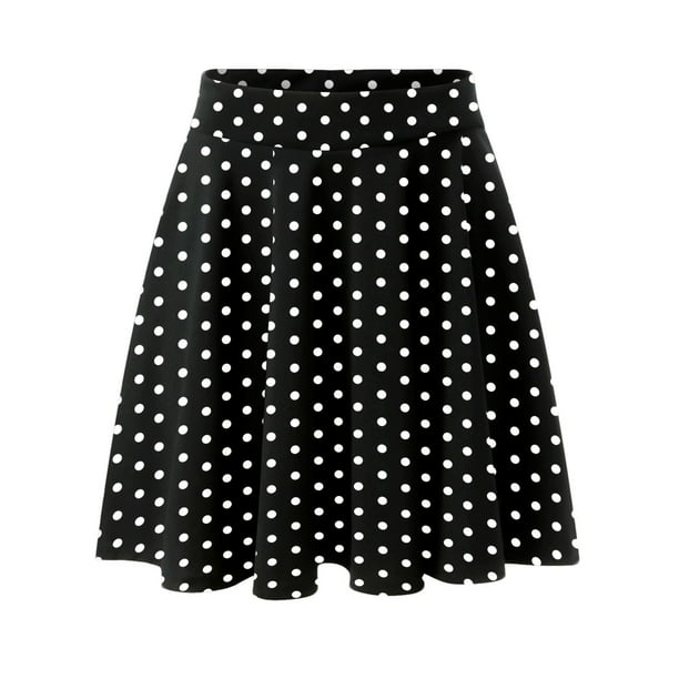 Minifalda clásica con cintura elástica para mujer: falda elegante y casual de corte A, 95 % poliéster, tallas reales, para todas las estaciones - S-XXL