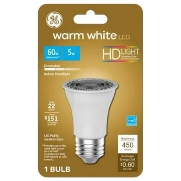 GE Lighting 26384 Energy Efficient LED Bulb, 5.5 Watt, PAR16