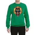 thumbnail image 2 of Flaming Laughing Fierce Clown | Mens Cars and Trucks Crewneck Graphic Sweatshirt, Kelly, Medium, 2 of 3