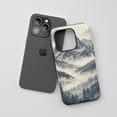 thumbnail image 3 of Misty Mountain Forest For All iPhone Series Protective Phone Case Watercolor Landscape Art Blue Gray Cream, 3 of 7
