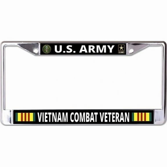 U.S. Army Vietnam Combat Veteran Chrome License Plate Frame