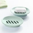 thumbnail image 5 of 1-Pack Oval Soap Dish with Drain Plastic Sponge Holder Easy Cleaning Soap Saver Tray Caddy Keep Dry Stop Mushy for Shower Bathroom Kitchen,Soap Dishes for Bar Soap,Soap Holder Shower,Soap Tray(Green), 5 of 9