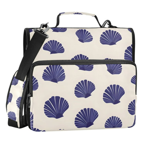 ALAZA Zipper Binder Retro Seashells 3 Ring Trapper Keeper File Folder Organizer Bag