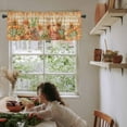 thumbnail image 6 of Fall Orange Pumpkin Kitchen Curtain Valances for Windows Farmhouse Short Curtains, Leaves Sunflowers Plaid Thanksgiving Rod Pocket Valance Curtain for Bedroom Cafe Living Room 54"x18", 6 of 6