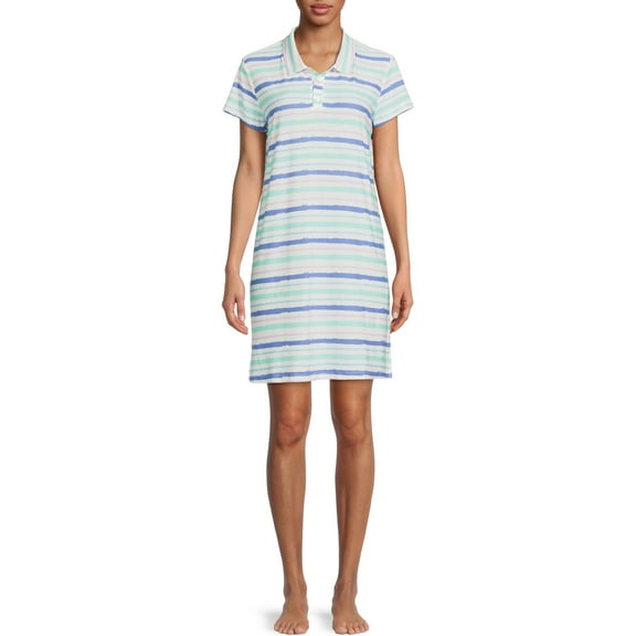 Hanes Women's Polo Collar Sleepshirt