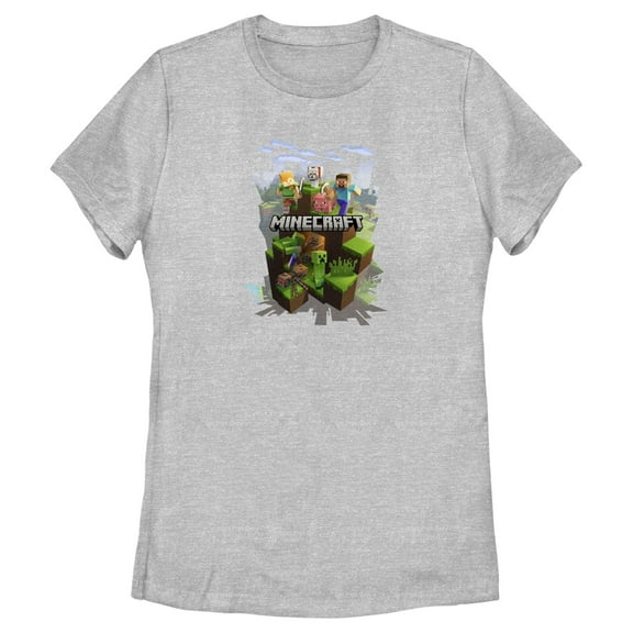 Women's Minecraft Explore Team Graphic Tee Athletic Heather X Large