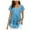 Blue, variant on Fesfesfes Shirts for Womens Fashion Short Sleeve Retro Round Neck Printed Loose Tops Blouse Womens Short Sleeve Tops L(US:8)