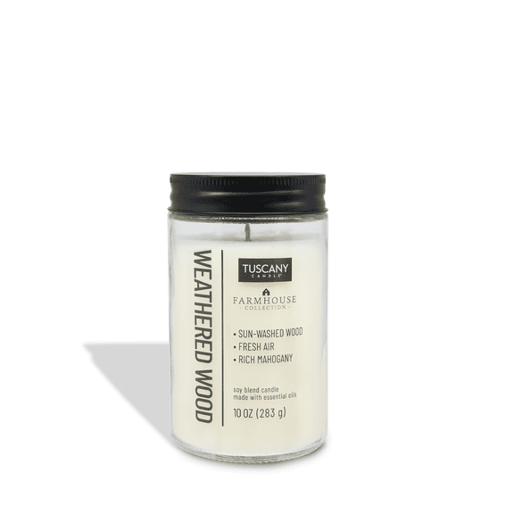 Tuscany Candle Weathered Wood Scented Jar Candle, 10 oz – Farmhouse Collection
