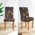 thumbnail image 3 of Yayeee 2 Pack Dining Chair Covers Stretch Parson Chairs Slipcovers Seat Protector, Dark Floral Pattern, 3 of 6