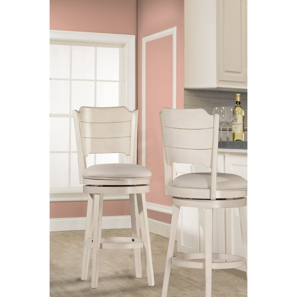 Hillsdale Furniture Clarion Wood Bar Height Swivel Stool, Sea White