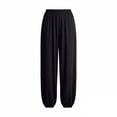 thumbnail image 7 of PInxai Yoga Pants for Women Elastic Waisted Baggy Pants Loose Comfy Casual Athletic Solid Color Pants Summer,Black,M, 7 of 7