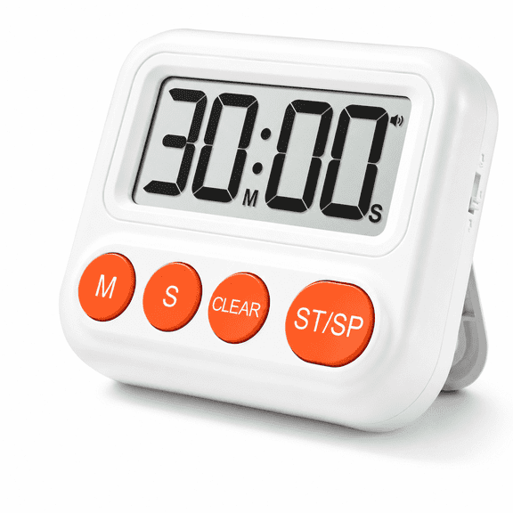VOCOO Digital Kitchen Timer, Magnetic Count Up/Down Timer with Large LCD Display, Loud Alarm, Foldable Stand, Hanging Hole
