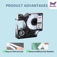 thumbnail image 6 of 8-Pack 45013 Compatible Dymo Label Maker Refills d1 Dymo D1 Label Tape 45013 a45013 S0720530, Black on White for Dymo LabelManager 160 210D 260P 280 360D 420P PnP 500TS Label Maker, 6 of 8
