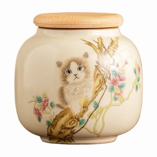 Beautiful Ceramic Canister For Loose Leaf Tea Tea Storage Container For Tea, Coffee, Herb, Sugar, Spice, Nuts