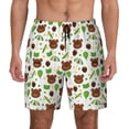 thumbnail image 2 of Picia Cute Bear pattern Mens Swim Trunks with Compression Liner Stretch Beach Shorts Quick Dry with Zipper Pockets No-Chafing Board Shorts-XX-Large, 2 of 9
