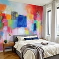 thumbnail image 2 of Peel and Stick Wallpaper Wall Murals Abstract Orange Pink Colorful Yellow Blue Red 100"H x 144"W Removable PVC Wall Paper Self-Adhesive Wall Paintings Art Decor for Bedroom Living Room, 2 of 7