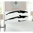 thumbnail image 2 of Sea Animals Headboard, 3 Orca Killer Whales in Different Illustration Black and White Style, Upholstered Decorative Metal Bed Headboard with Memory Foam, Twin Size, Black and White, by Ambesonne, 2 of 4