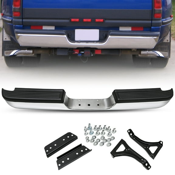 For 1994-2002 Dodge Ram 1500 2500 3500 New Chrome Rear Step Bumper Assembly94-01